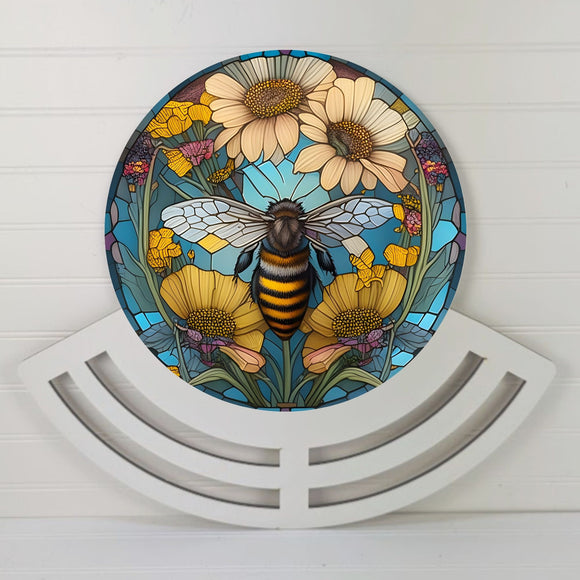 Bee stained glass Wreath rail
