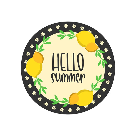 Hello Summer lemons wreath sign