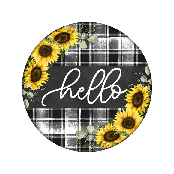 Hello sunflowers wreath sign