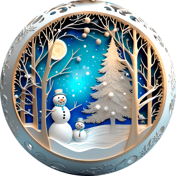 Gold Winter Snowman wreath sign