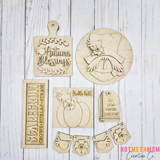Fall Scarecrow Tiered Tray Set