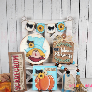 Fall Scarecrow Tiered Tray Set