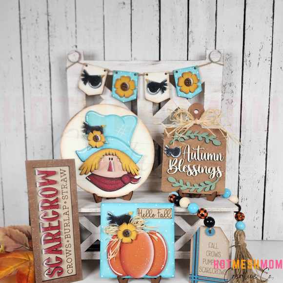 Fall Scarecrow Tiered Tray Set