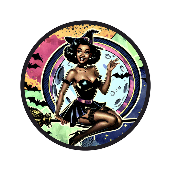 Retro Witch Halloween wreath sign