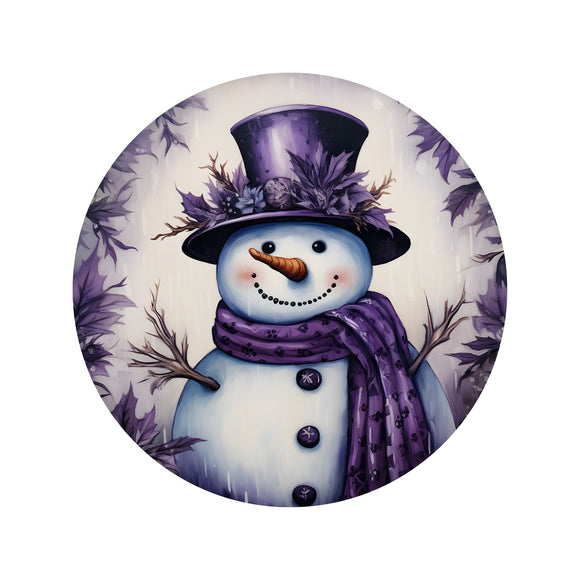 Purple Snowman wreath sign