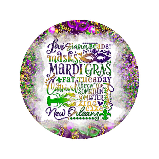 Mardi Gras wreath sign