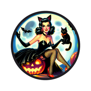 Retro Witch Halloween wreath sign