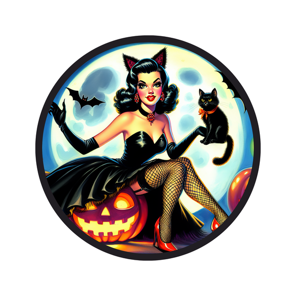 Retro Witch Halloween wreath sign