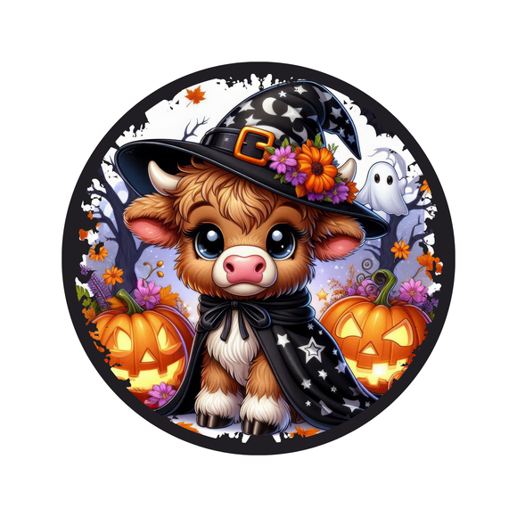 Halloween Cow wreath sign