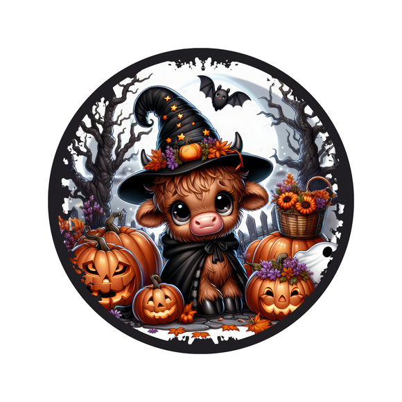 Halloween Cow wreath sign