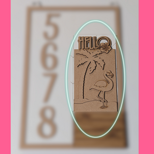 Summer Flamingo for Interchangeable Address Plaque DIY Kit - INSERT ONLY