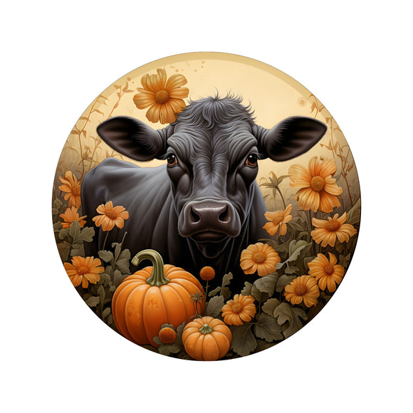 Fall Cow wreath sign