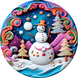 Playful Snowman Wreath rail