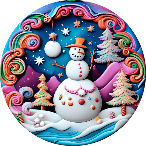 Playful Snowman wreath sign