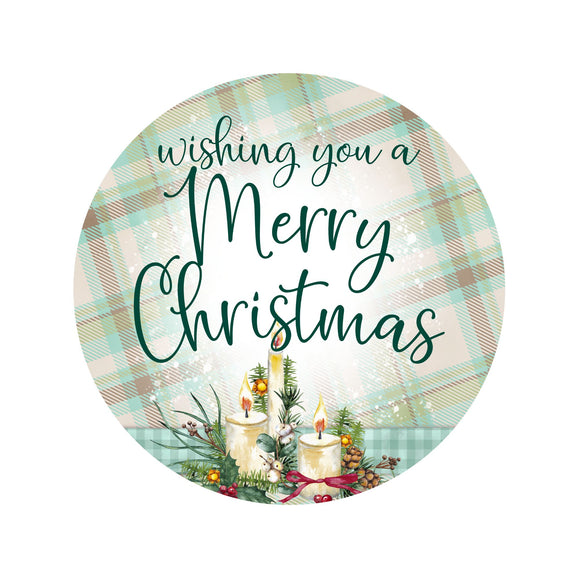 Wishing you a Merry Christmas wreath sign