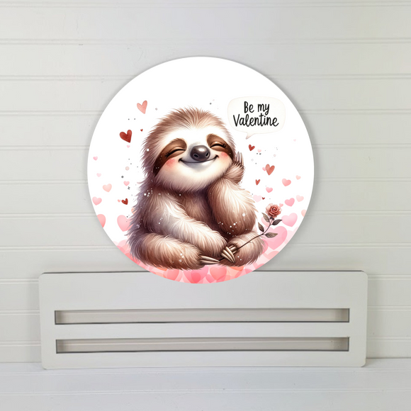 Sloth be my valentine Wreath rail
