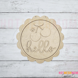 Hello cherries sign / door hanger