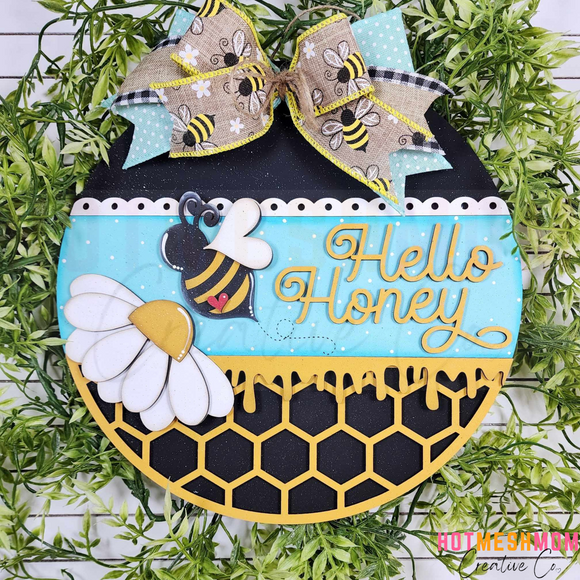 Hello Honey bee 3D sign
