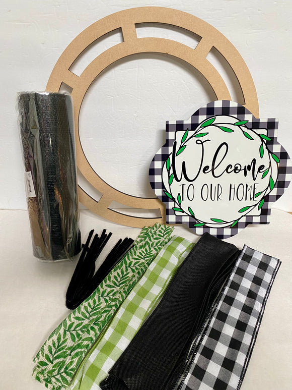 Welcome To Our Home Quatrefoil Wreath Base Kit