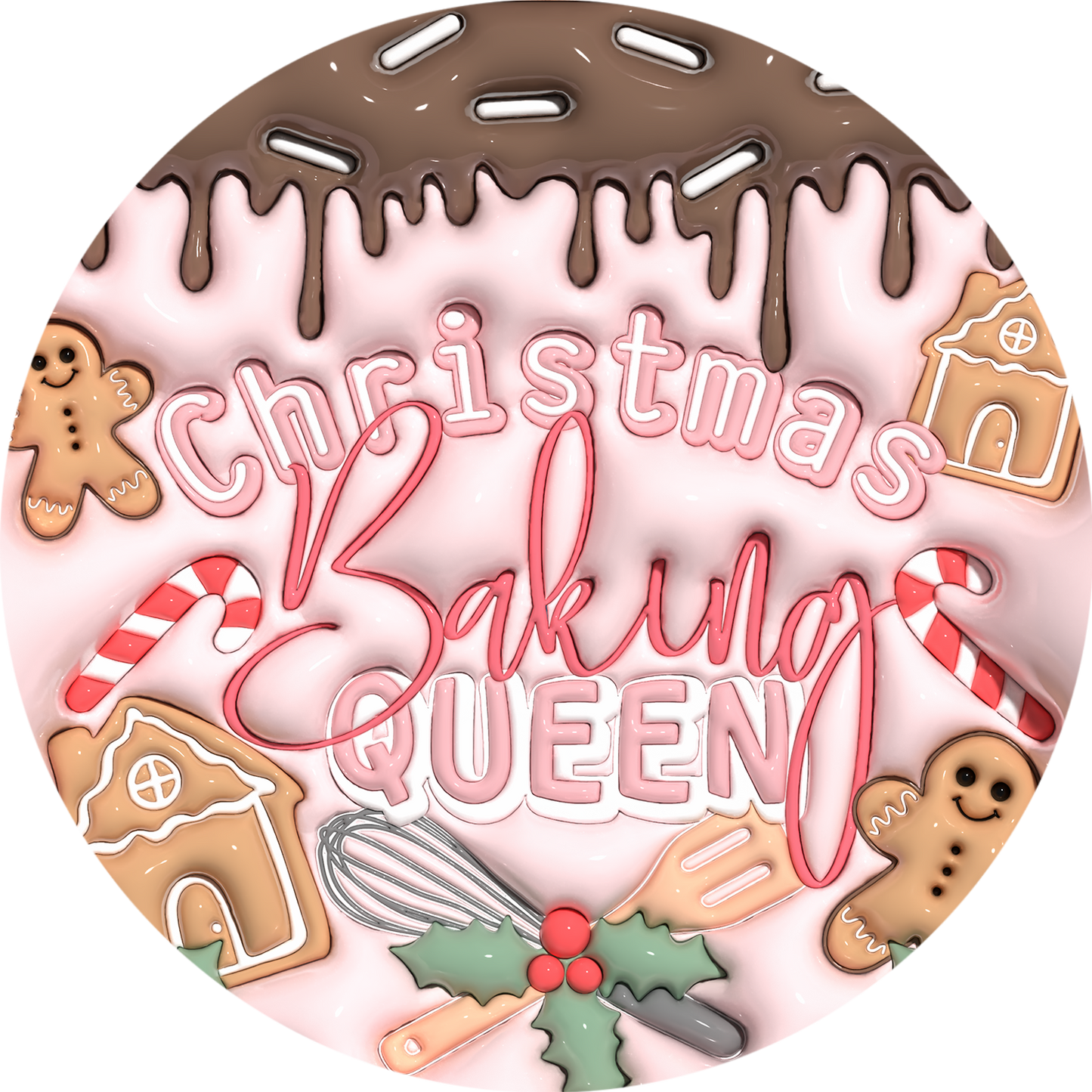 Christmas Baking Queen wreath sign