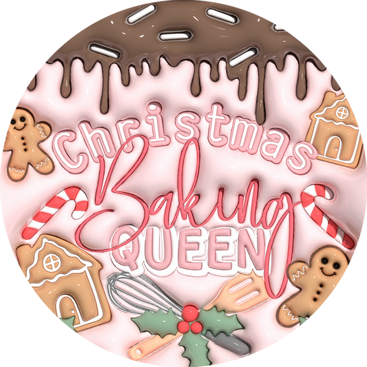 Christmas Baking Queen wreath sign