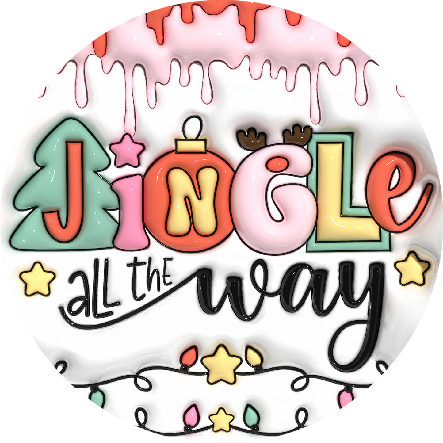 Jingle all the way wreath sign