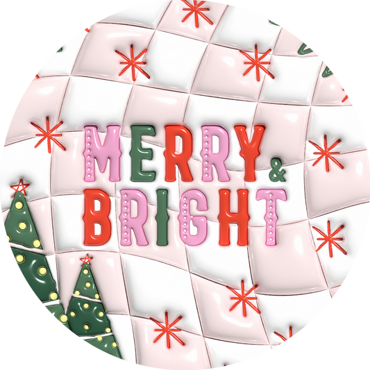 Merry & Bright wreath sign