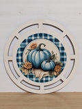 Blue Fall Pumpkin wreath rail - KIT
