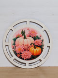 Pink pumpkin floral Wreath rail