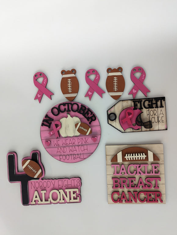 Football Breast Cancer tiered tray - DIY KIT - read description