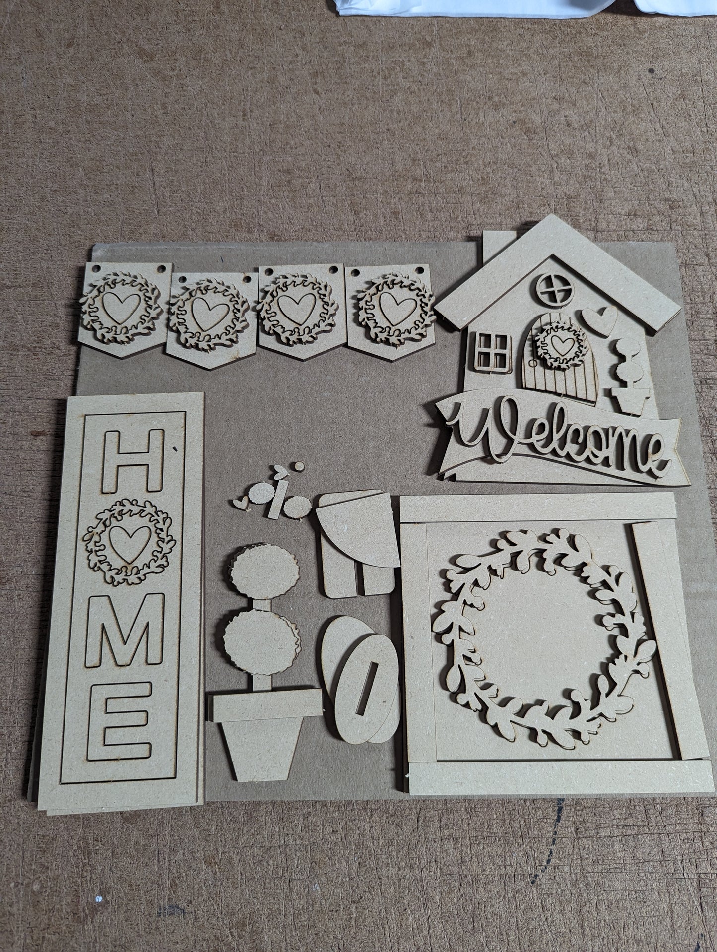 Welcome Home tiered tray set - DIY read description