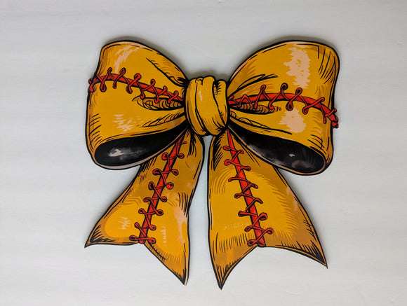 Softball Bow wreath sign