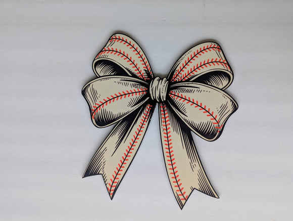 Baseball Bow wreath sign