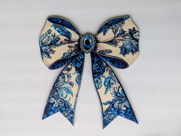 Chinoiserie Bow wreath sign