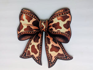 Brown Cow Bow wreath sign