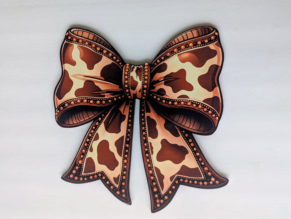 Brown Cow Bow wreath sign