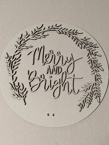 Merry and Bright 3D door hanger