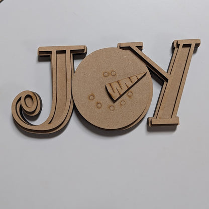 JOY Snowman 3D Winter word block