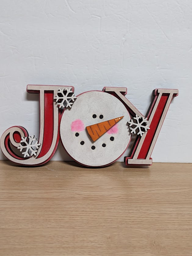 JOY Snowman 3D Winter word block