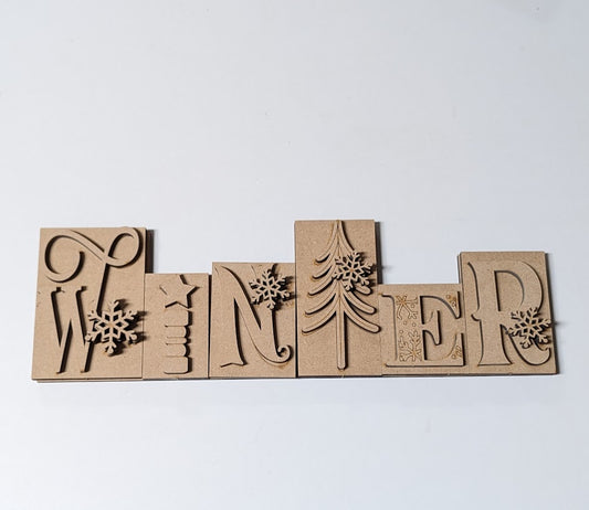 Winter 3D word block