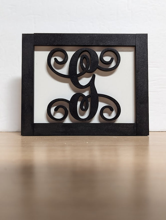 Monogram sign 3D shelf sitter