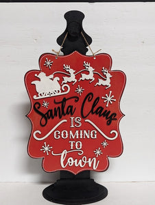 Santa Claus is coming to town 3D wreath sign