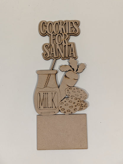 Cookies for Santa Interchangeable Address Plaque DIY Kit - INSERT ONLY