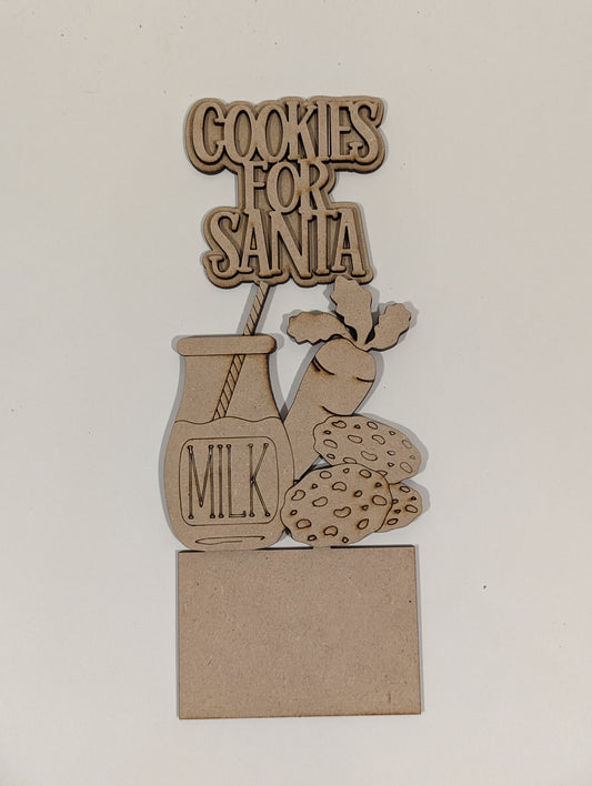 Cookies for Santa Interchangeable Address Plaque DIY Kit - INSERT ONLY