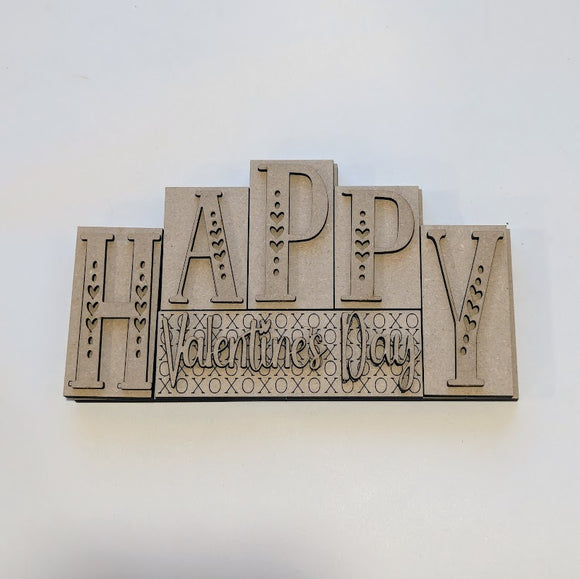 Happy Valentine's Day 3D word block