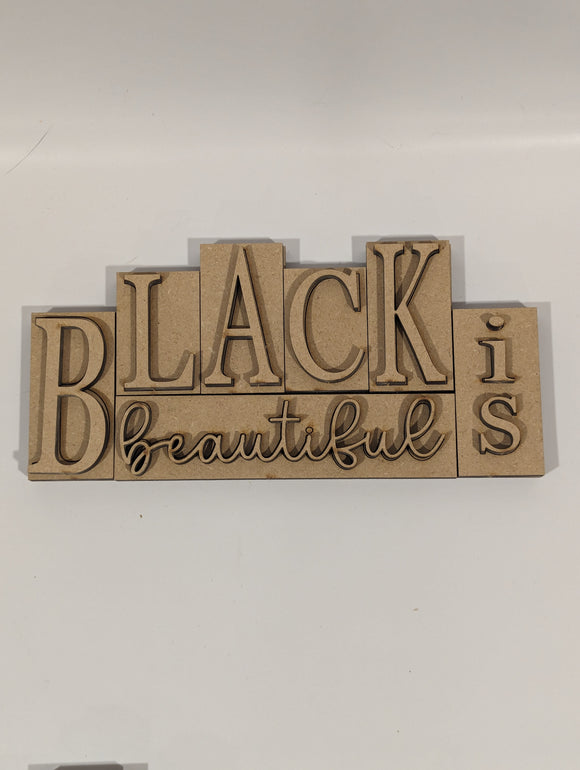 Black is Beautiful 3D word block