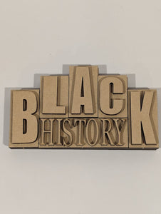 Black History 3D word block