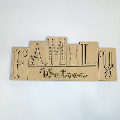 Family 3D word block