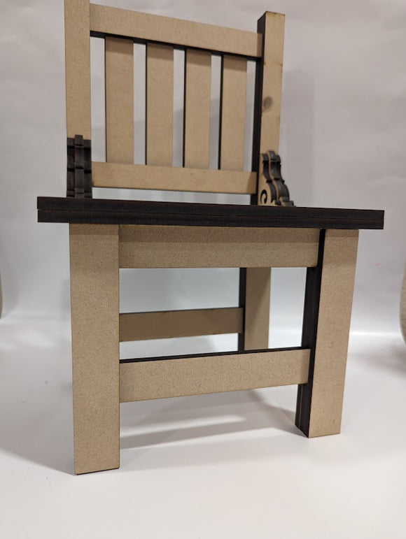 Chair shelf sitter, table decor