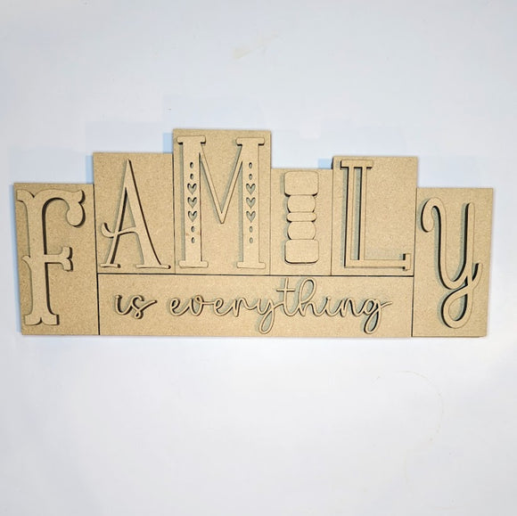 Family is everything 3D word block